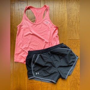 Price for both Under Armour athletics tank top sports shorts XS